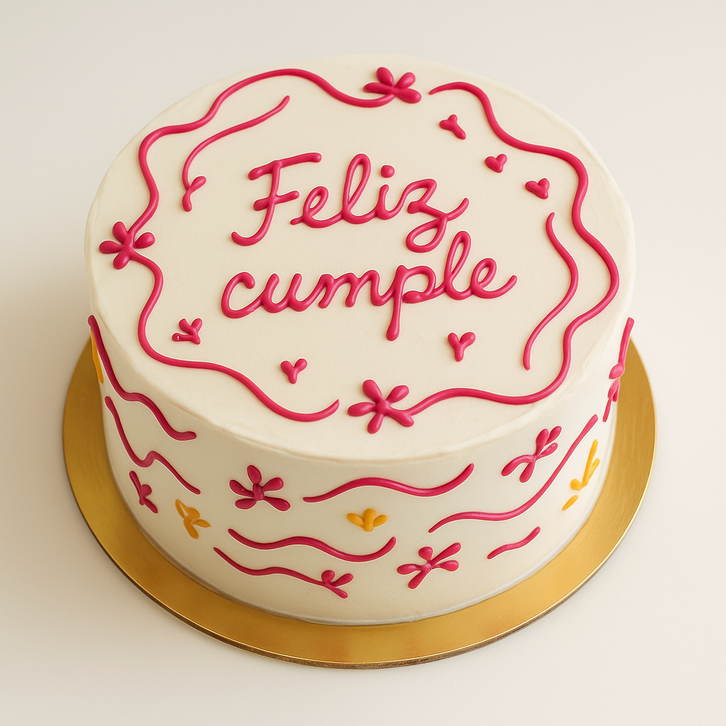 Torta Feliz Cumple Blanca